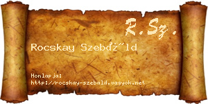 Rocskay Szebáld névjegykártya